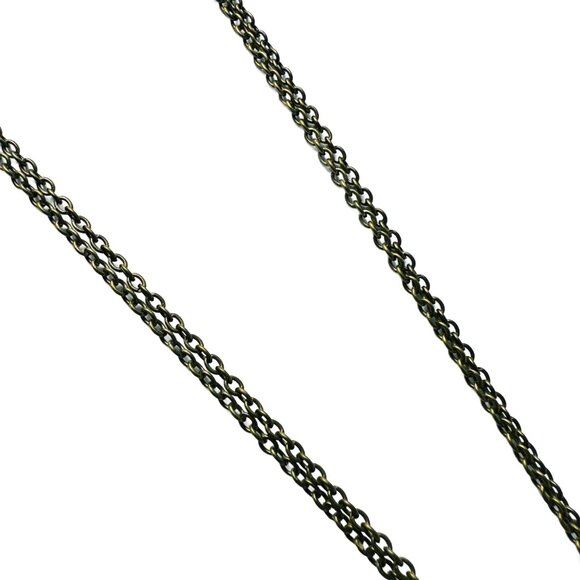 Flower Pendant Necklace Boho Handmade Antique Bronze Tone - Picture 5 of 5